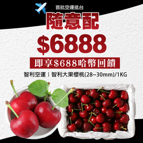 【首批空運】HUG隨意配（購買NT$6888，即得$688 哈幣回饋）+贈空運智利櫻桃(28~30mm)/1KG